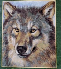 Kustom Krafts Cross Stitch Kit JW-002 Sentinel Wolf Baker Wildlife Art 12"x14"