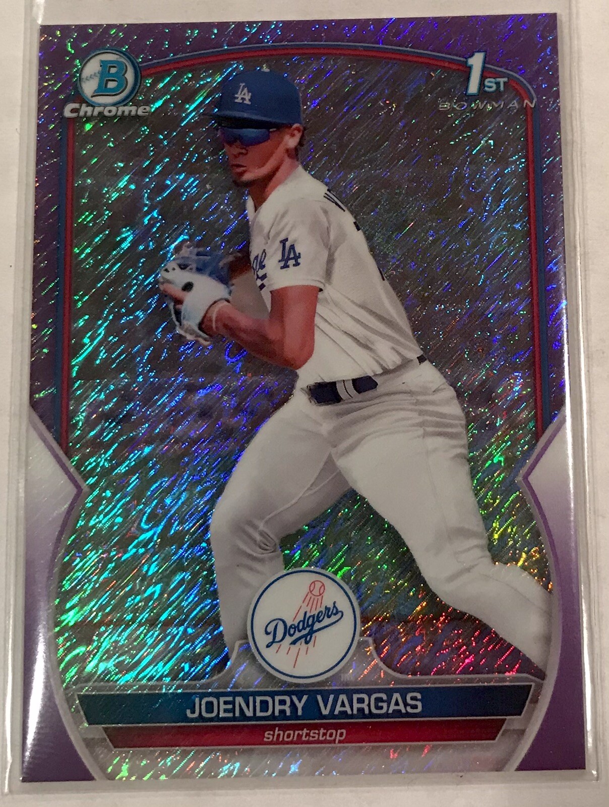 2023 Bowman Chrome JOENDRY VARGAS PURPLE SHIMMER REFRACTOR  /250 BCP-218