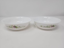 Arcopal France Odessa Floral Milk Glass 2 Bow...