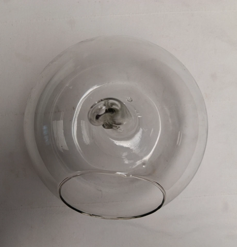 Clear Glass Apple Shaped Planter Terrarium Jar Lantern Hand Blown VTG Spain - Image 2 of 4