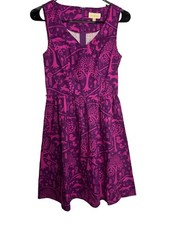 ModCloth Folks and Dreams Dress SZ XS Pink Forest Theme SM FLAW Sleeveless