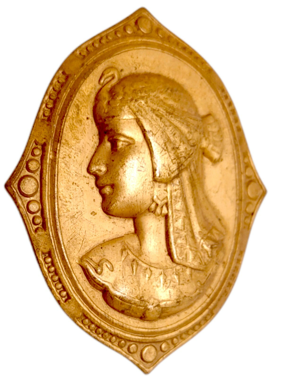 Antique Egyptian Revival Brass Stamping Relief Gem