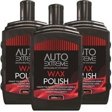 3x Auto Extreme Wax Polish Liquid 500ml - Bring a Showroom Finish to your car