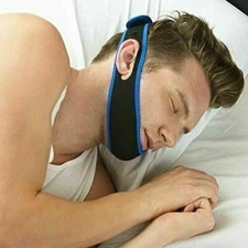 Snore Stop Belt Sleep Apnea Jaw Solution Anti Snoring Cpap Blue Chin Strap