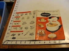 Sunbeam Deluxe Automatic Mixmaster Mixer Instruction Manual & Recipe Book 1957