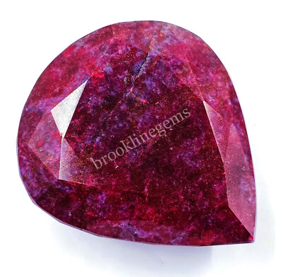 FACETED Pear CUT CERTIFIED 1818 Ct Red Ruby Natural Huge Opaque Loose Gems 5AAD