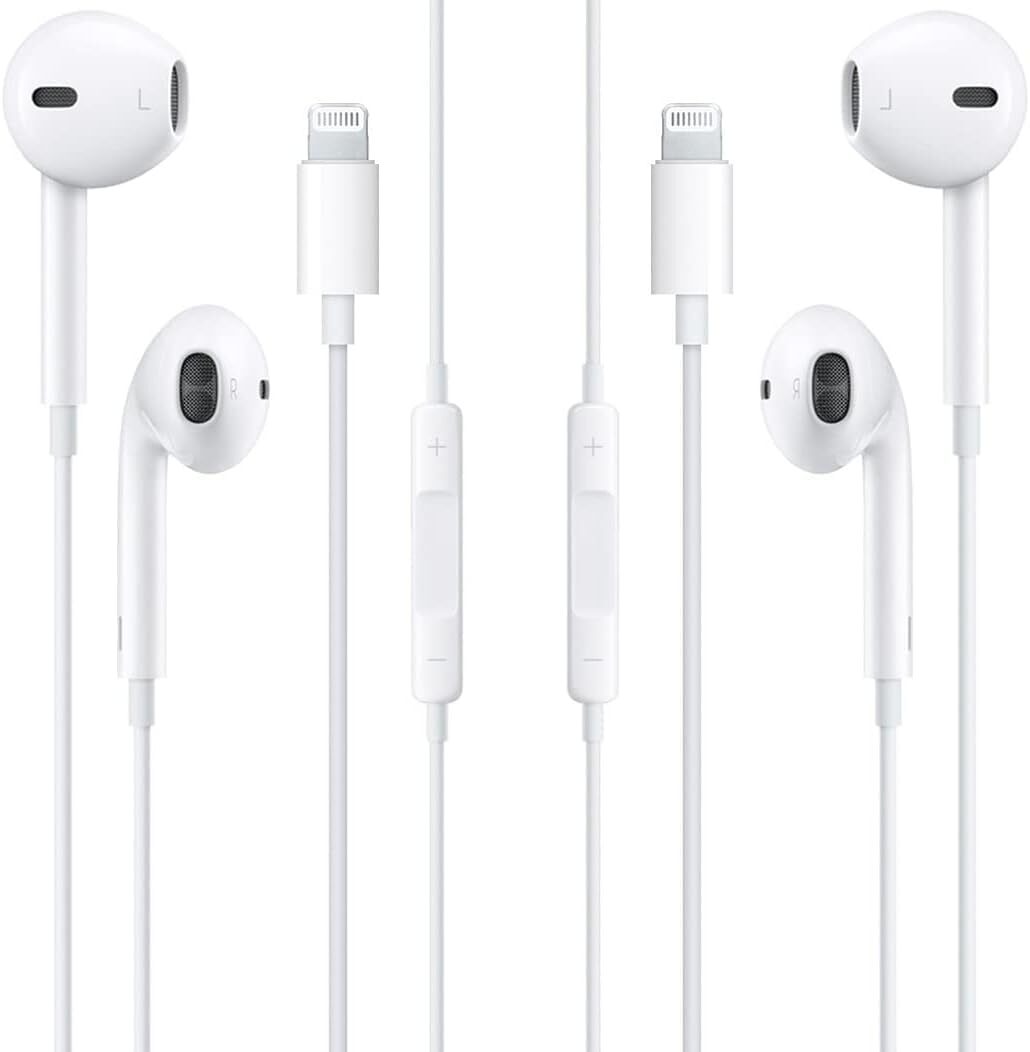 2 Pack Apple Earbuds Apple MFi Certified Headphones Earphones with Lightning ...