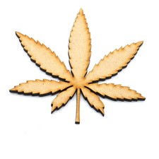 Cannabis Leaf MDF Wooden Craft Shape - Marijuana Weed Decoration Embellishments
