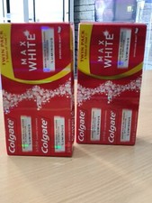 Image of 2x Twin pack 4x75ml Colgate Max White Luminous Whitening Toothpaste.