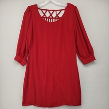 Unbranded Women's Dress Red Medium M Lined Sweatheart Short Mini Pullover Ladies