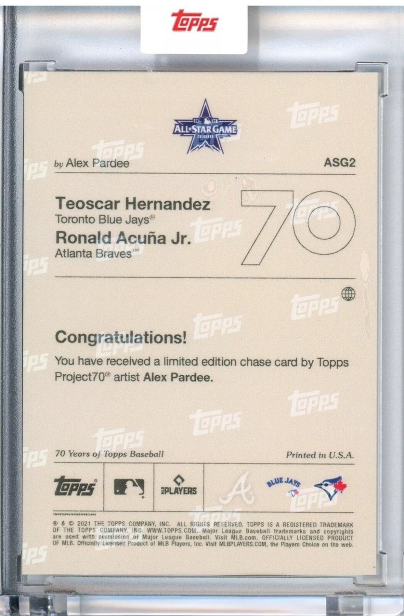 2021 Topps Project 70 Teoscar Hernandez Ronald Acuna Jr Chase Alex