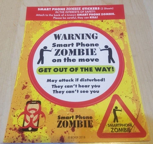 8 Smart Phone Zombie Stickers Car Phone Window Laptop Wall Decal Vinyl Sticker