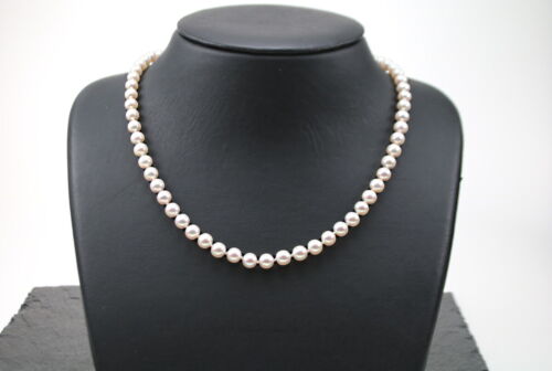 Kette, Perlenkette, 47 cm, tolles Schloß, 750er Gelbgold ausgesucht schöne Perle - Picture 1 of 5