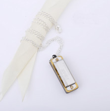 Swan Mini Harmonica 4 Hole 8 Tone Necklace/Key Ring Design