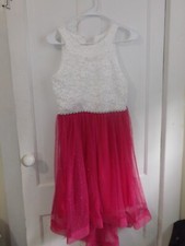 NEW Big girls SPEECHLESS kids PINK formal dress with silver sparkles size 16