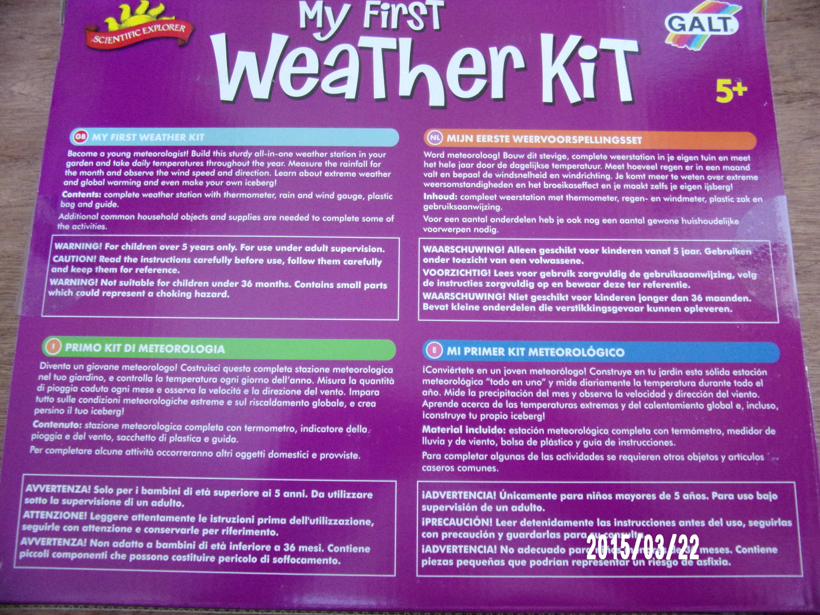 My First Weather Kit. Scientific explorer. Galt Brand. New Boxed. Free Post eBay