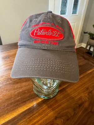 Peterbilt of Ft. Smith Gray & Red Mesh Hat Baseball Cap Strapback
