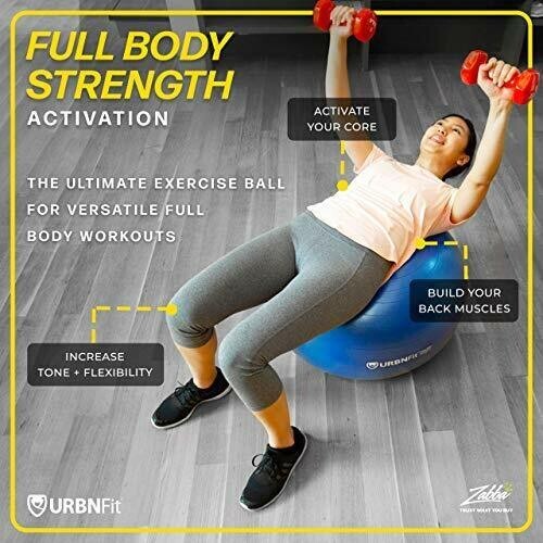 URBNFit Exercise Ball (Multiple Sizes) for Fitness, Assorted Colors , Sizes - Picture 4 of 13