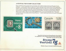 A Festival For Stamp Collectors. Stamp Festival 78.  Card.  #02 SF78