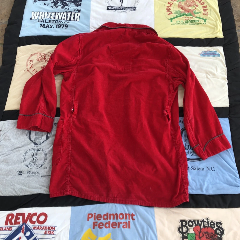 Chaqueta de fumar vintage Sears roja años 50/60/70 Playboy Hugh Hefner M pana Foto 2 de 4