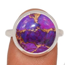 Composite Copper Purple Turquoise 925 Sterling Silver Ring Jewelry s.10 CR67975