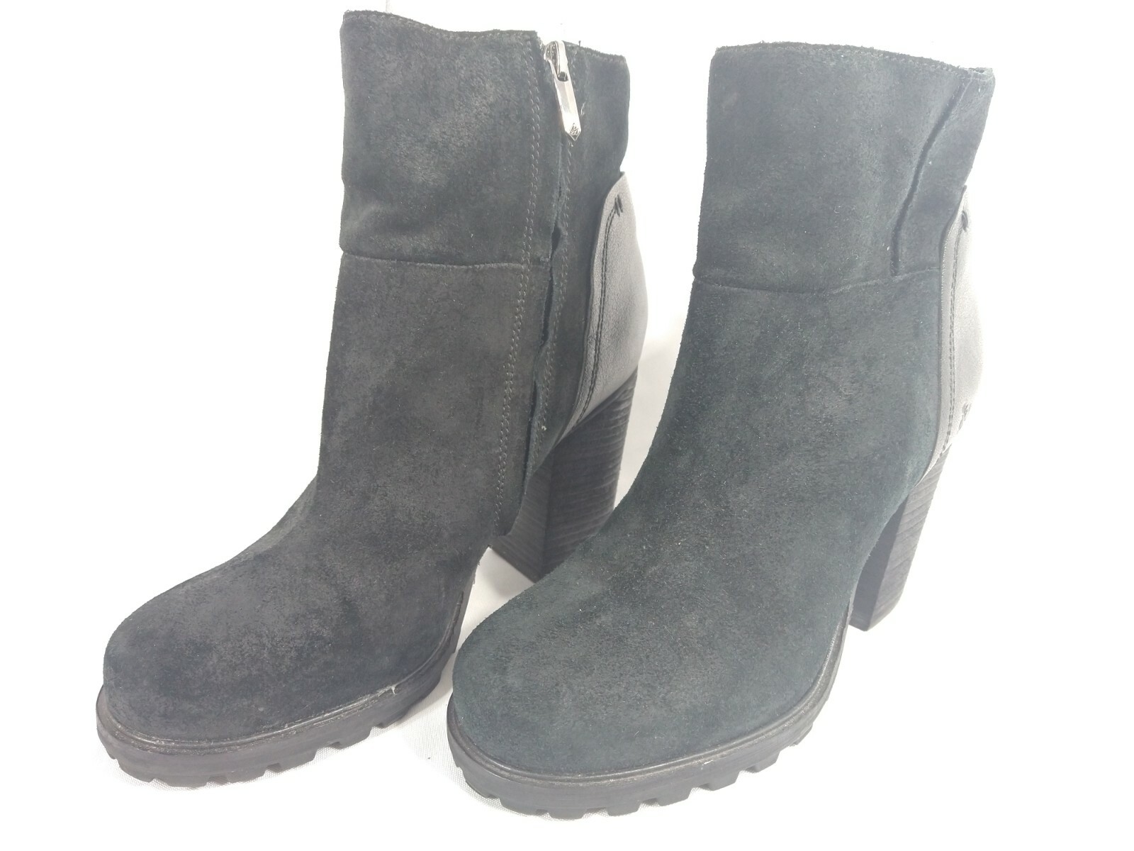 Leather Suede Ankle Boots 