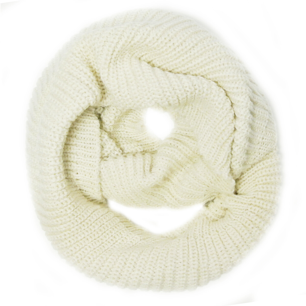 Wrapables Winter Warm Knitted Infinity Scarf and Beanie Hat Set, Cream ...