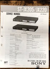 Sony ST-JX205 ST-JX220 Tuner Service Manual Original 