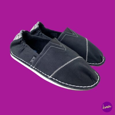 Bobs by Skechers Damen Canvas Slipper, Schwarz, UK 3,5 | EU 36,5 | US 6,5
