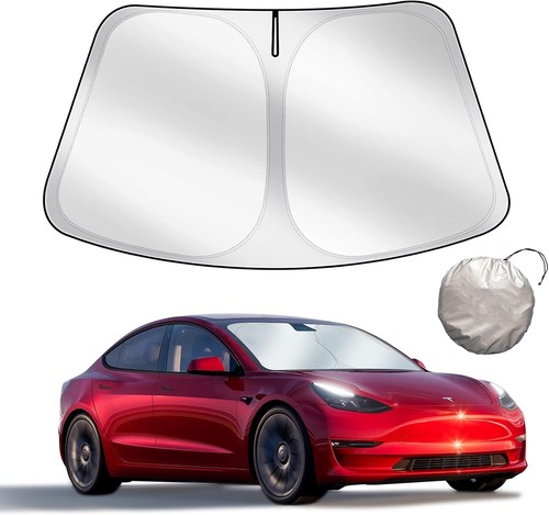 Upgraded UV Sunshade for Model 3/Y (2016-2025) - Foldable, Metal Frame