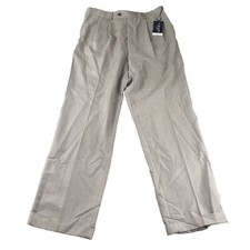 Chaps Pants Mens 32X30 Olive Green Pleated Cuffed Suit Separates Straight NWT