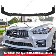 For Infiniti Q50 Sport 2014-2017 Glossy Black Front Bumper Lip Spoiler Splitter