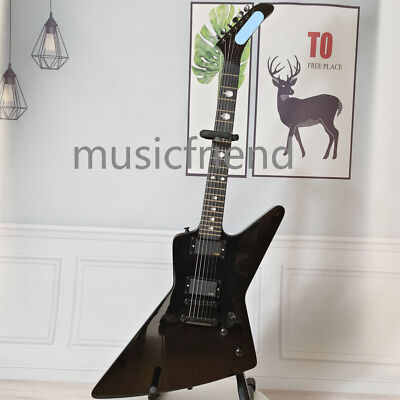 #ad #ad Black Electric Guitar Factory 2EMG Pickups Black Parts Mahogany Body Fast Ship $258.40