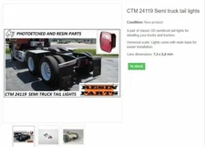 SEMI TRUCK TAIL LIGHTS 1 PAIR/PACK X 1 PACKS PHOTOETCHED   1/25