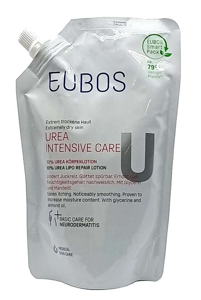 Eubos Urea Intensive Care 10% Körperlotion 400ml Nachfüllbeutel ,PZN 01021990
