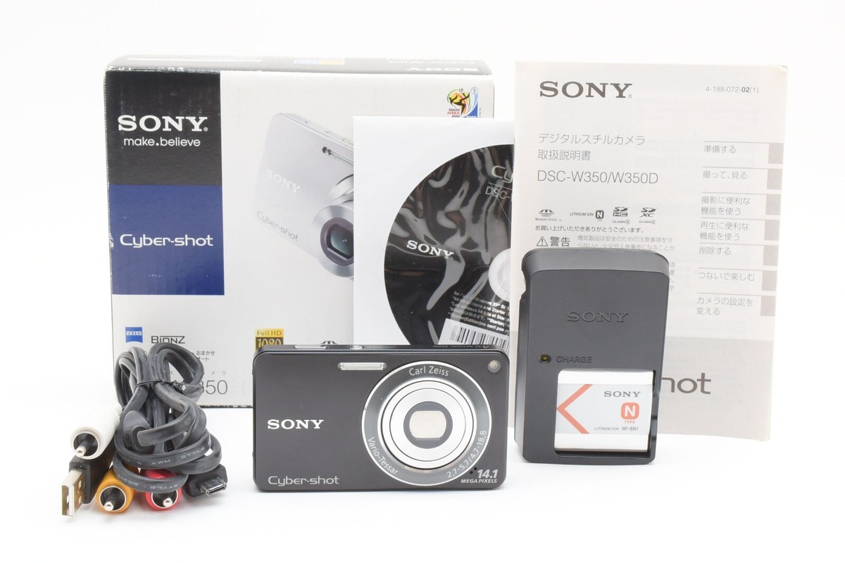 NEAR MINT /w BOX] SONY Cyber-Shot DSC-W350 BLACK 14.5MP Carl