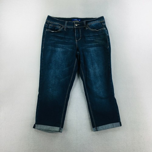 Cuffed Capri Denim Stretch Pants Ladies 