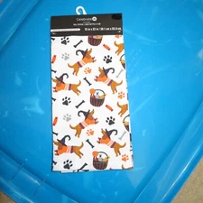Dachshund Halloween Witch Kitchen Towel Dog Paw Prints Candy NEW