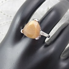 Fine Golden Brown Quartz 925 Sterling Silver Size Designer Ring Weighs 5.1g