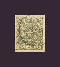 Belgium 1866: Coat Of Arms 1c. Gray N.D. (N°22) SPL. A. Diena. L. 499 (382/S361)