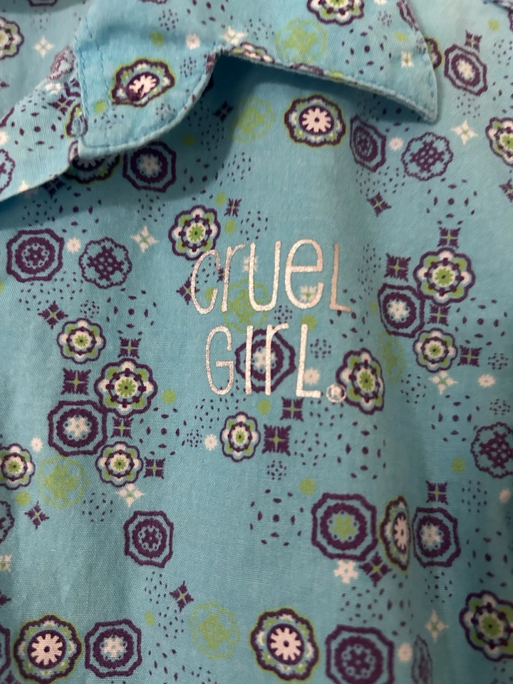 Cruel Girl Youth XS 4/5 Size Turquoise Button Up Long Sleeve Western Shirt - Image 3 of 4