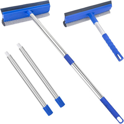 Window Squeegee for Home, 56'' Long Handle Shower Door Cleaner Tool, 2-in-1 Glas