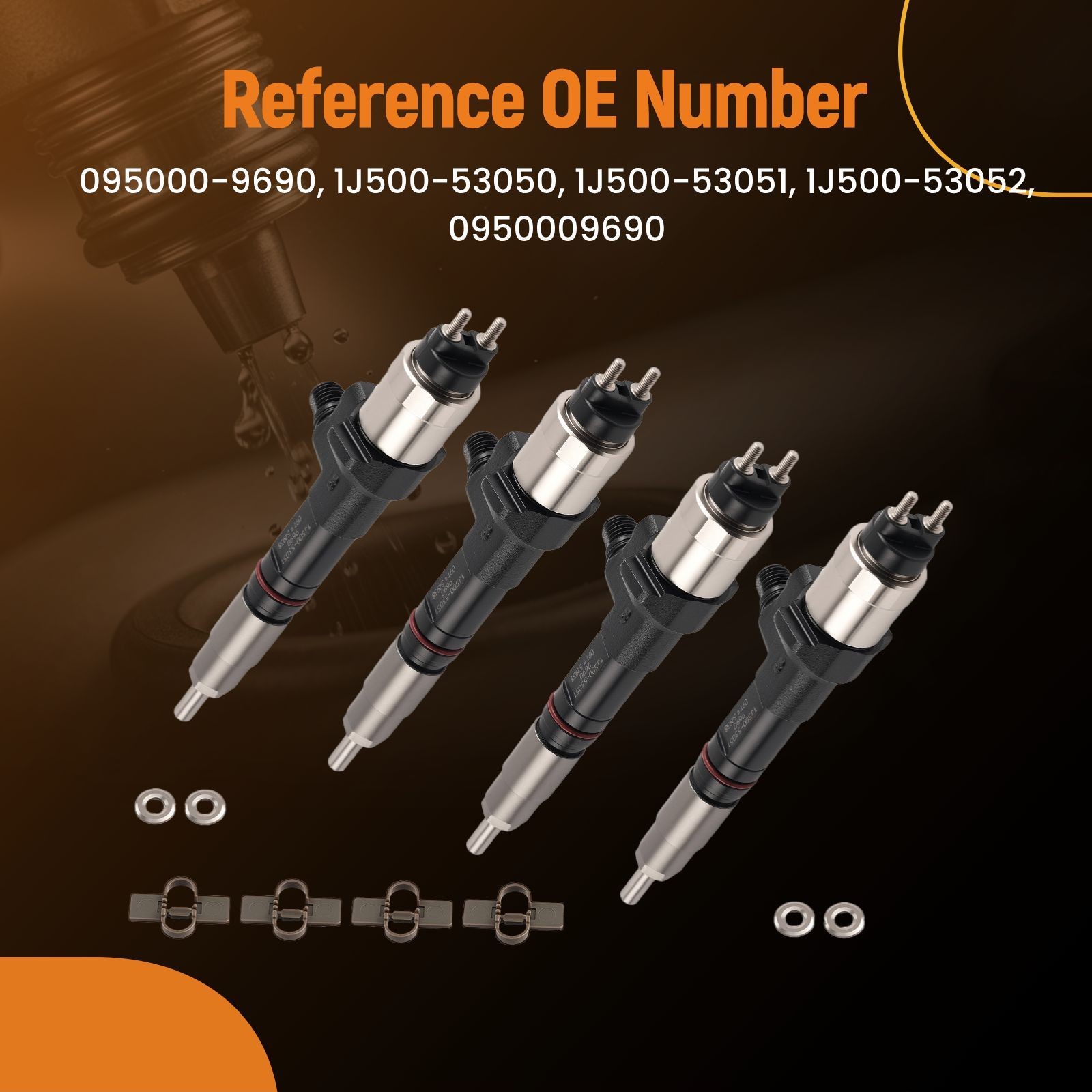 4PCS Diesel Injector for Kubota M108SDSL 4WD Low Profile 1J500-53051 thumbnail 2