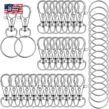 70PCS Swivel Snap Hooks with Key Rings, Metal Lobster Claw Clasp, Keychain Rings