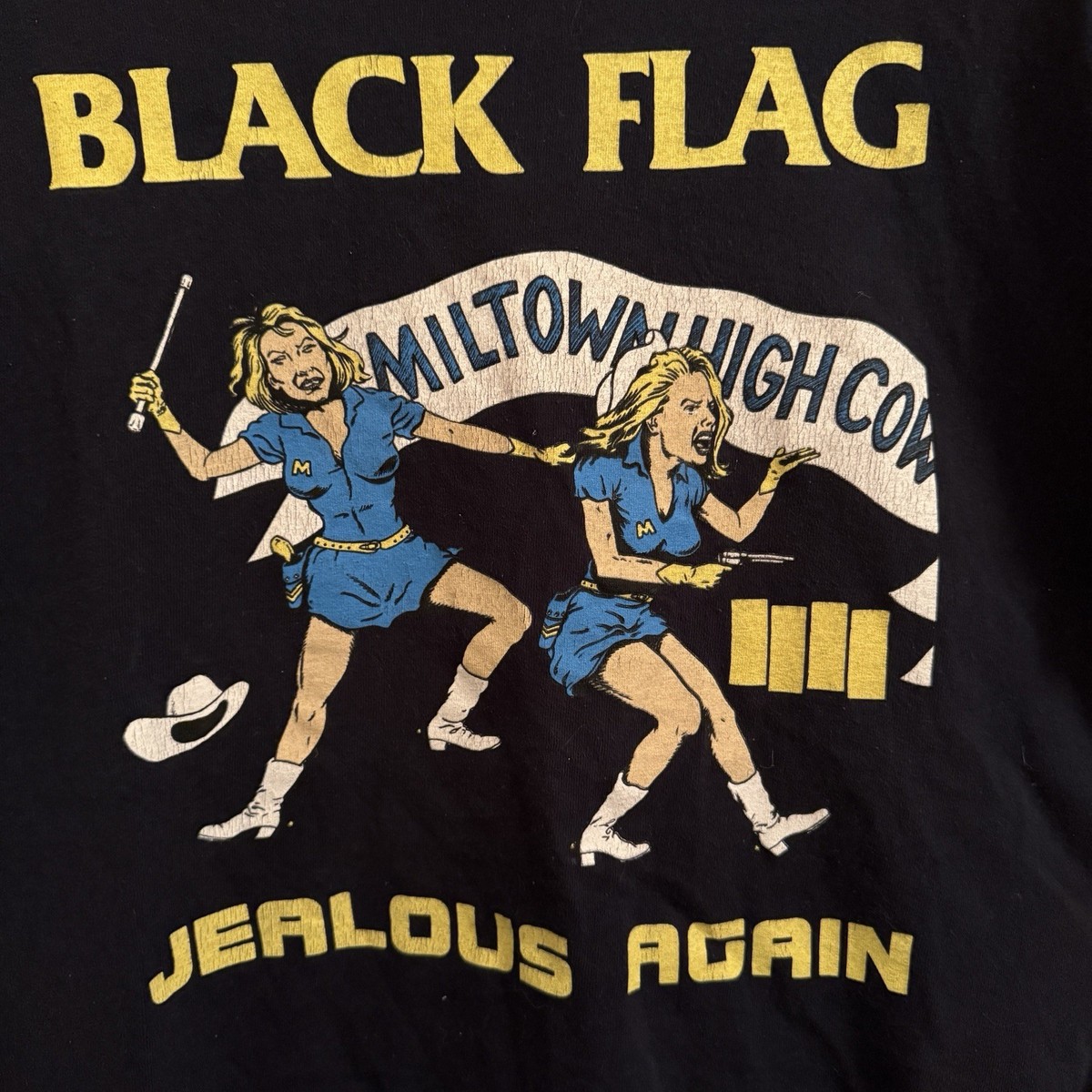 Black Flag Jealous Again Short Sleeve T-Shirt Vintage Distressed