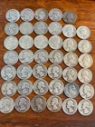 Lot of 40 WASHINGTON 90% SILVER QUARTERS 1934 - 1964