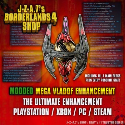 Borderlands 4  MODDED MEGA ROLL VLADOF ENHANCEMENT BL4  PC-PS-XBOX 