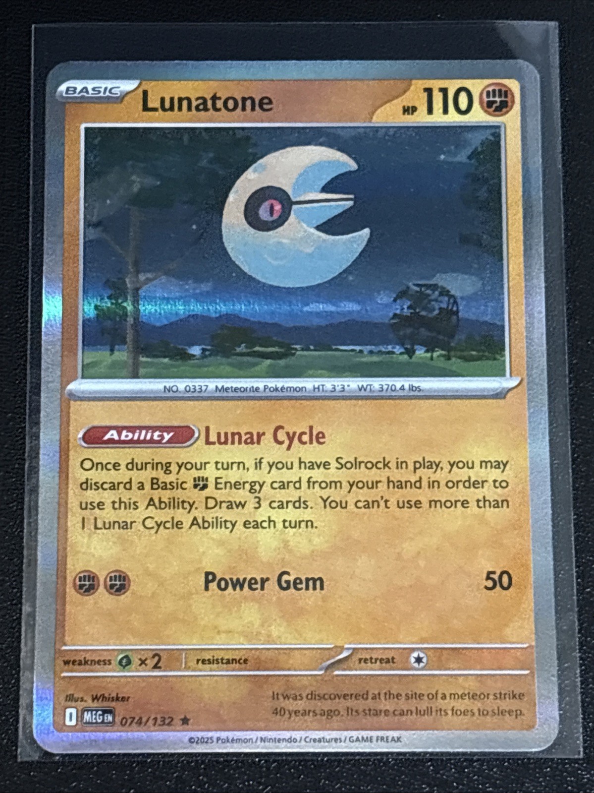 Pokémon TCG Mega Evolution Lunatone Holofoil 074/132 NM Rare