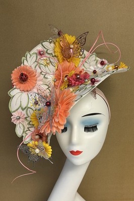 Easter Ascot Royal Large Fascinator Kentucky Derby Floral Decor, Headband