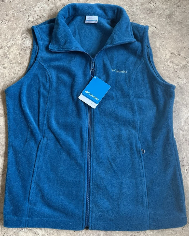 Chaleco polar Columbia talla L para mujer azul poliéster bolsillos con cremallera exterior nuevo con etiquetas Foto 2 de 4